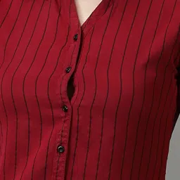 showoffff SHOWOFF Maroon Striped Shirt image 5