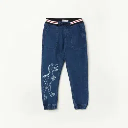 Fame Forever by Lifestyle Kids Blue Cotton Printed Jeans-picture-31