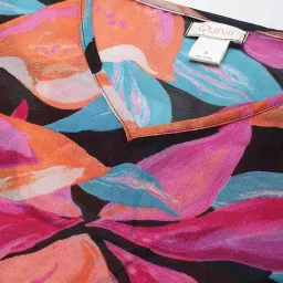 Qurvii Multicolor Floral Print Kaftan Dress image 5