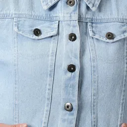 showoffff SHOWOFF Light Blue Regular Fit Denim Jacket image 5