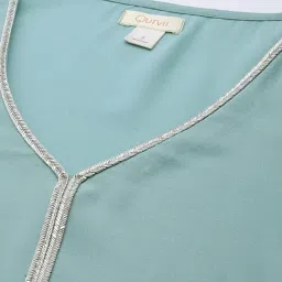 Qurvii Blue Embellished Top image 5