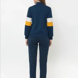 Sweet Dreams Teal Blue Color-Block Sports Jacket Track Pant Set image 2