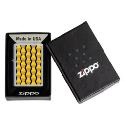Zippo Yellow Endless Column Design Satin Brass Pocket Lighter image 5