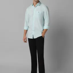 Louis Philippe Sport Blue Cotton Regular Fit Shirts image 5