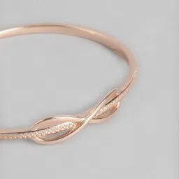 Zavya Infinity CZ Rose Gold-Plated 92.5 Sterling Silver Kada Bracelet image 5