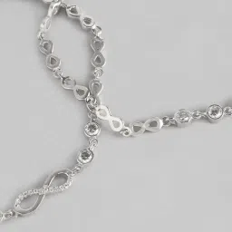 Zavya Infinity Rhodium Plated 92.5 Sterling Silver Bracelet - Set of 2 image 5