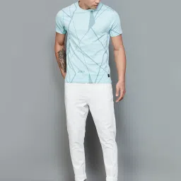 BOSSINI Blue Cotton Regular Fit Printed T-Shirt image 5