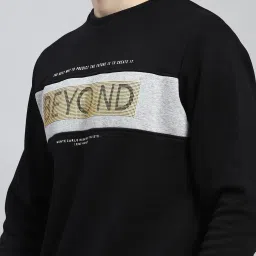 Monte Carlo Black Cotton Regular Fit Printed Sweatshirt image 5