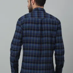 Cantabil Navy Blue Regular Fit Checks Shirt image 2