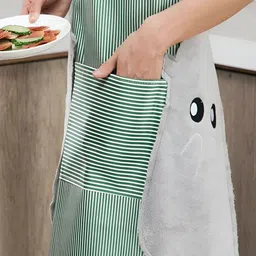 YELONA Green & White Striped Kitchen Waterproof Apron image 4