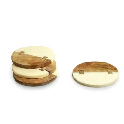 ExclusiveLane Brown & White Resin Yin Yang Handcrafted Coasters - Set of 4 image 2