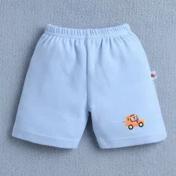 Bumzee Boys Navy & Sky Blue Cotton Graphic Shorts - Pack of 4 image 2