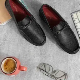 Metro Men's Black Casual Loafers-picture-36