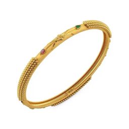 Joyalukkas Thin Multi-gem 22k Yellow Gold Bangle for Women-picture-49