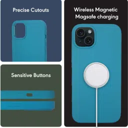 Sprig Liquid Silicone Magnetic Back Cover for Apple iPhone 15 Plus (Blue) image 2