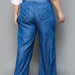 Nexus by Lifestyle Blue Cotton Regular Fit Mid Rise Pants image 2