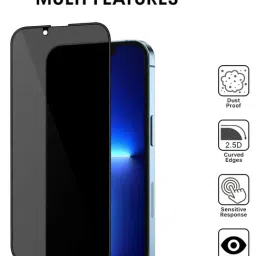 DUCE 0.3mm Ultimate 2.3D Privacy Tempered Glass Compatible with i-Phone 13/13 Pro (6.1") image 5