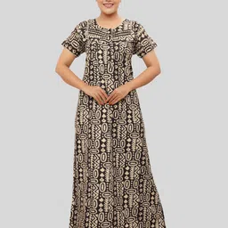 NIGHT QUEEN Printed Maxi Nightdress-picture-22