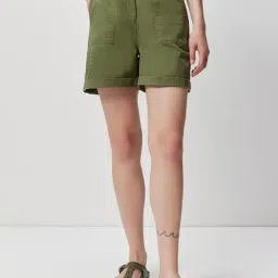 Cover Story Olive Denim Shorts-picture-37