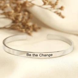 Joker & Witch Be The Change Silver Mantra Band Flexible fit Bracelet-picture-0