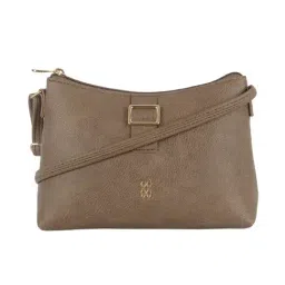 Baggit Brown Textured Small Cross Body Bag-image-6