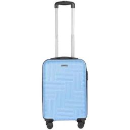 Teakwood Leathers Blue 8 Wheels Small Hard Cabin Trolley Bag-picture-9