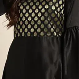 Qurvii Black Printed Maxi Dress image 5