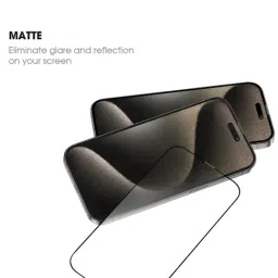 GRIPP Matte 0.3mm Ultimate 2.5D Tempered Glass Compatible for iPhone 15 (6.1 inch) image 3