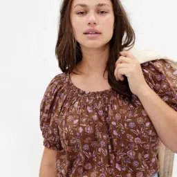 GAP Brown Floral Top image 4