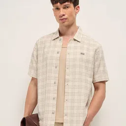 THE BEAR HOUSE Micro Checked Short Sleeves Cotton Shirt-picture-40