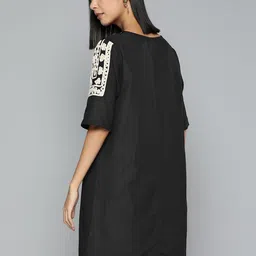 SCOUP Floral Embroidered A-Line Dress image 5