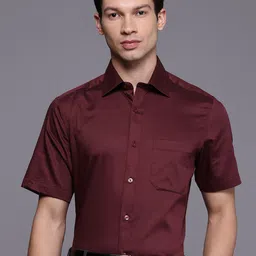 Louis Philippe Classic Fit Self Design Textured Pure Cotton Formal Shirt-picture-38