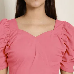 Tromko Women Pack of 2 V-Neck Puff Sleeve Regular Top image 5