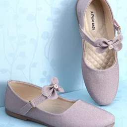 Pine Kids Ballerinas with Velcro Closure & Bow Applique - Pink-picture-20