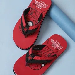 Kidsville Marvel Featuring Spiderman Printed Flip Flops - Red-image-57