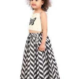 Pragya Exclusive Girls Embellished Ready to Wear Lehenga & image 3