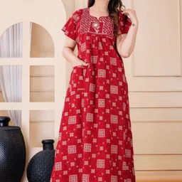 DGSM CRAFT Printed Maxi Nightdress-picture-16