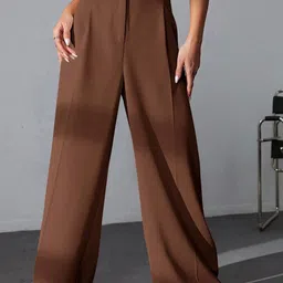 Chemistry Women Relaxed Straight Leg High-Rise Pleated Trousers-image-33