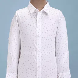 Mark & Mia Full Sleeves Printed 3 Piece Party Suit with Bow - Mustard & White image 5