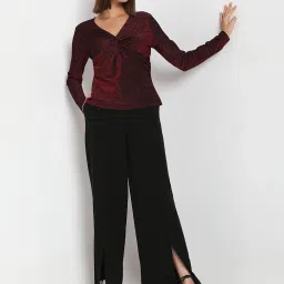 Vero Moda Maroon Regular Fit Top image 5