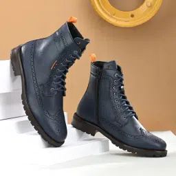 Alberto Torresi Navy Brogue Boots-picture-11