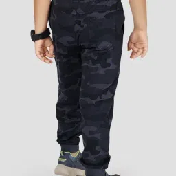 Tresnova Boys Navy Blue Cotton Regular Fit Printed Joggers image 2