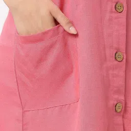 VASTRADO Pink Cotton Pinafore Dress image 5