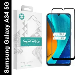 Sprig Edge To Edge Tempered Glass for SAMSUNG Galaxy A34 5G (Pack of 1) image 2