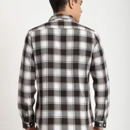 R&B Black Cotton Regular Fit Checks Shirt image 2