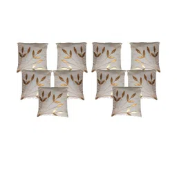 India Furnish White Floral Silk Square Cushion Cover-image-55