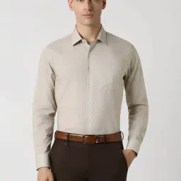 Van Heusen Beige Cotton Slim Fit Printed Shirt-picture-30