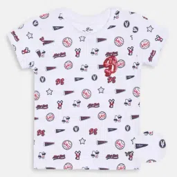 Blue Giraffe Kids White Cotton Printed T-Shirt-picture-17