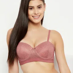 Clovia Pink Under Wired Padded Balconette Bra-picture-25