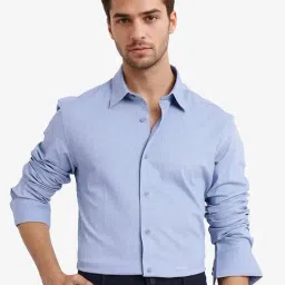 Rare Rabbit Blue Boxy Fit Textured Shirt-picture-22